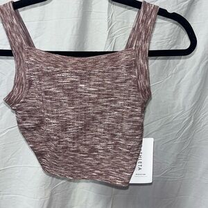 Athleta Rose-Melange Square Neck Crop Tank